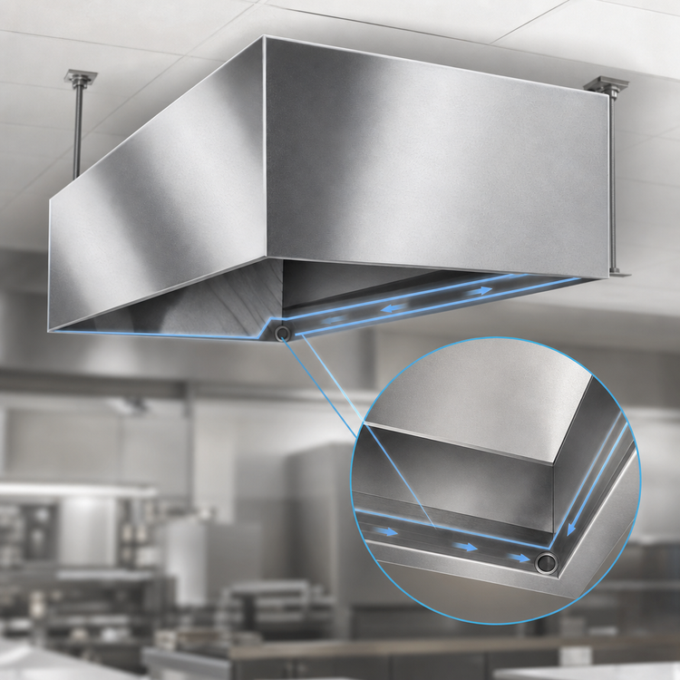 Product image #4 for SpecAIR 48-Inch x 48-Inch x 20-Inch Condensate Hood, Ceiling Mount, 304 Stainless Steel