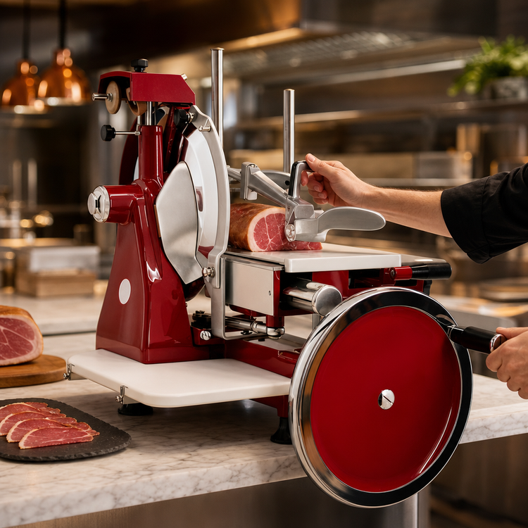 Product image #5 for Trento Volano 12-Inch Hand-Operated Flywheel Meat Slicer