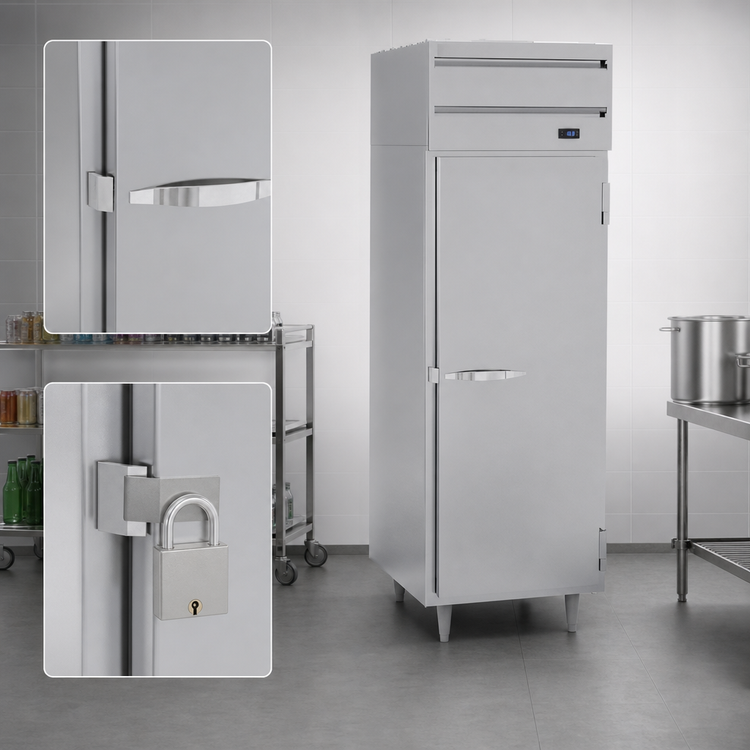 Product image #4 for Beverage Air P Series One-Section Reach-In Freezer, 21.01 Cu. Ft., Solid Lockable Door, Top-Mounted Self-Contained Refrigeration