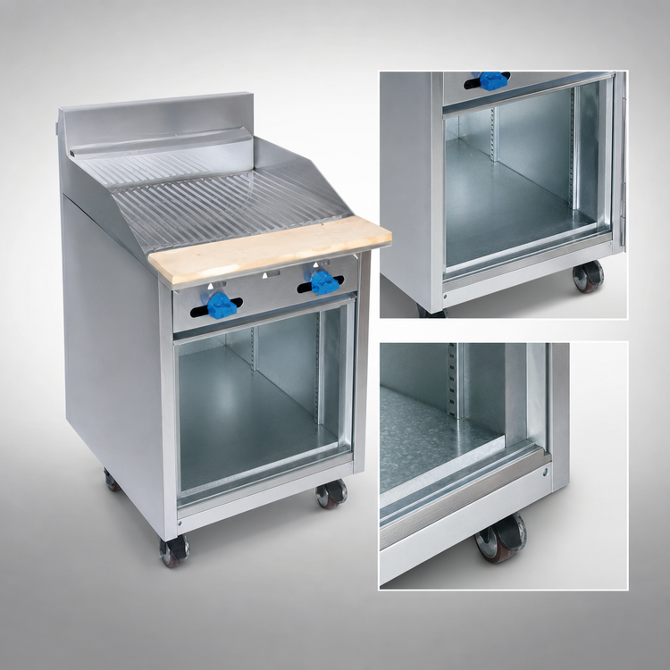 Product image #4 for Comstock-Castle 24-Inch Gas Radiant Char-Broiler Range with Open Front Cabinet Base