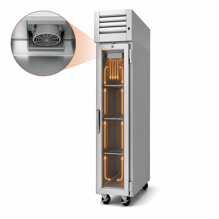 Product image #4 for Turbo Air PRO Series Reach-In Heated Holding Cabinet with 1 Glass Door, 14.65 Cu. Ft.