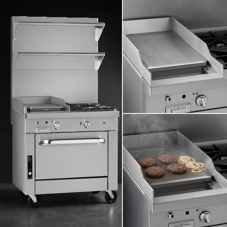 Product image #4 for Southbend Platinum 36-Inch Modular Heavy Duty Gas Range with 2 Open Burners and 24-Inch Thermostatic Griddle