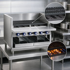 Thumbnail image #4 for Imperial (Middleby) IABA-48 48-Inch Gas Countertop Smoke Broiler with 8 Burners and 3 Log Holders