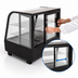 Thumbnail image #5 for Omcan 27-Inch Black Countertop Refrigerated Display Case, 3.5 Cu. Ft., Curved Glass, Rear Sliding Doors