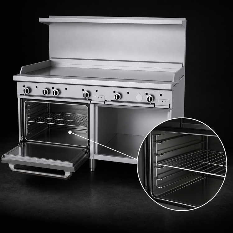 Product image #4 for Garland G Starfire Pro Series 60-Inch Gas Restaurant Range with Griddle, Standard Oven, and Storage Base
