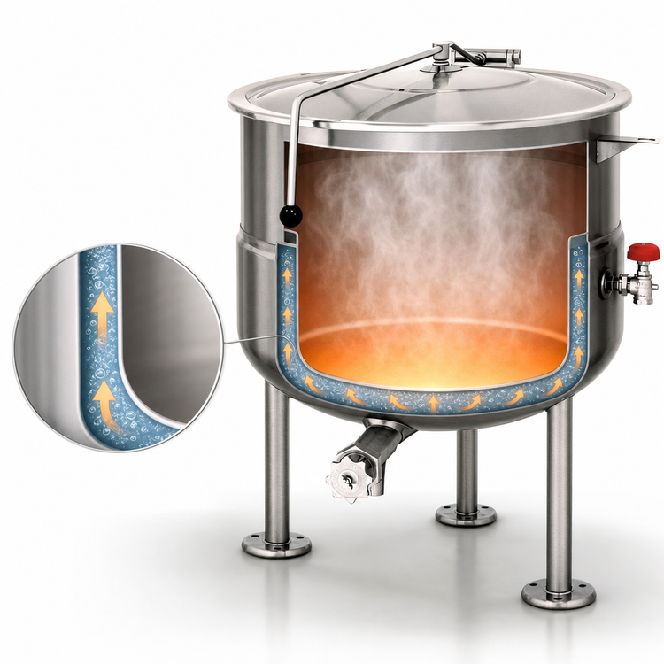 Product image #4 for 60-Gallon Direct Steam Kettle with 2/3 Steam Jacket and Tri-Leg Base