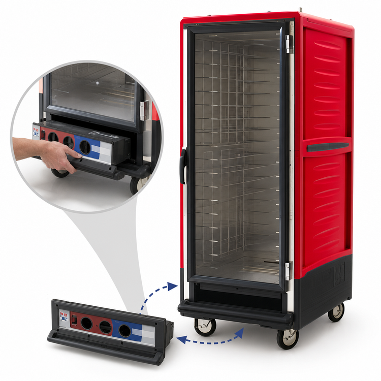Product image #4 for Metro C5 Insulation Armour Full-Height Moisture Heated Holding & Proofing Cabinet, 35-Pan, Full-Length Solid Doors, Lip Load Slides