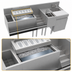Thumbnail image #4 for Krowne Royal Series 74-Inch Stainless Steel Underbar Workstation with Ice Bin, Dump Sink, and Cabinet Base