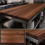 Thumbnail image #4 for John Boos Boos Block WALKCT2-10836-V American Black Walnut Edge-Grain Kitchen Countertop, Varnique Finish, 108 x 36 x 2-1/4 Inches