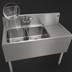 Thumbnail image #4 for Glastender Two Compartment Stainless Steel Underbar Sink Unit with Right Drainboard, 36 Inch x 19 Inch