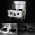 Thumbnail image #4 for Omcan USA Natural Gas Two-Chamber Wok Range with 13-Inch and 16-Inch Rings, Backsplash, Faucet, and Water-Cooled Top