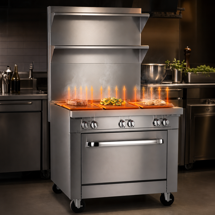 Product image #4 for Southbend Platinum 36-Inch Heavy Duty Gas Sectional Range with 3 Uniform Hot Tops and Standard Oven Base