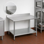 Thumbnail image #4 for Eagle Group BlendPort® BPT-3084EB-BS 84 x 30 Inch Stainless Steel Work Table with 4-1/2 Inch Backsplash and Galvanized Undershelf