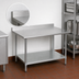 Thumbnail image #4 for BlendPort® Deluxe Series 84 x 30 Inch Stainless Steel Work Table with 4-1/2 Inch Backsplash and Galvanized Undershelf