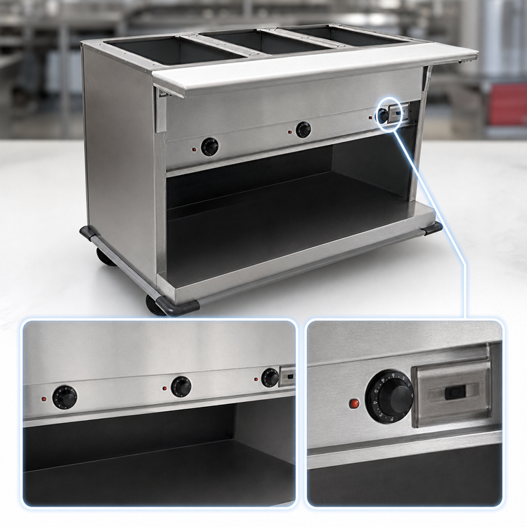 Product image #4 for Eagle Spec-Master PHT4OB-240-3 4-Well Portable Electric Hot Food Table