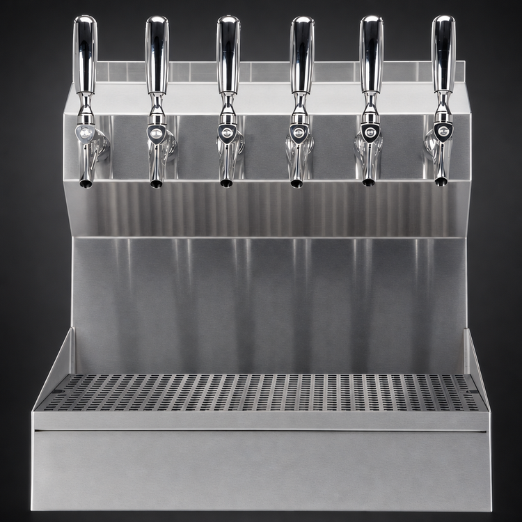 Product image #4 for Kronos 6-Faucet Wall-Mount Glycol-Cooled Draft Beer Tower with Integrated Drip Tray