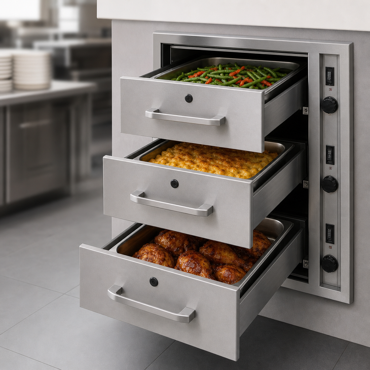 Product image #4 for RedHots DWW-3BI-240 Built-In 3-Drawer Warming Drawer