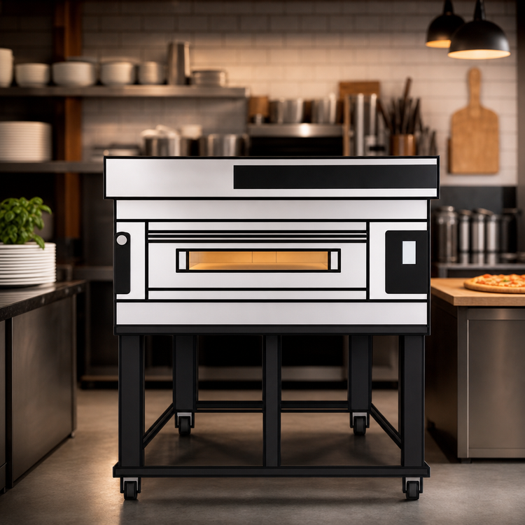 Product image #4 for Moretti Forni S140E Series Single-Deck Electric Deck Pizza Oven with Stand