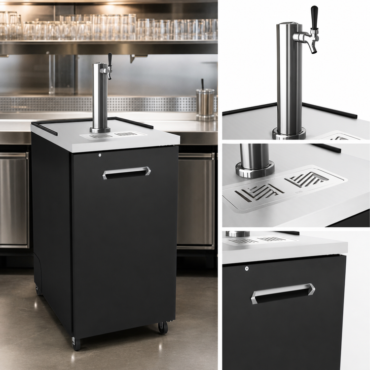 Product image #4 for Kelvinator Commercial 24-Inch 1-Door 1-Tower Draft Beer Dispenser, 9 Cu. Ft., Rear-Mounted Self-Contained Refrigeration