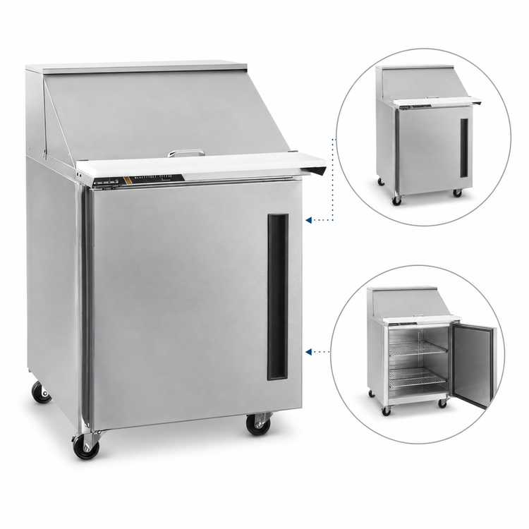 Product image #4 for Centerline by Traulsen CLPT-2712-SD-R 27-Inch One-Section Mega Top Prep Table Refrigerator with Solid Right-Hinged Door