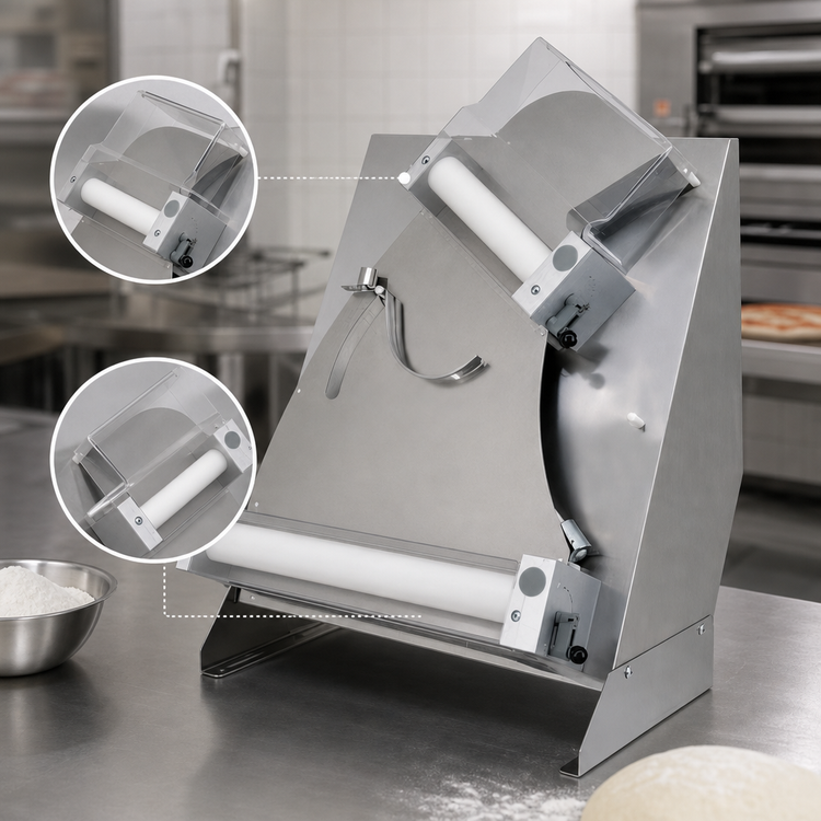 Product image #4 for Omcan Automatic Electric Pizza Moulder with 15.75-Inch Max Roller Width, 0.5 HP, 110V