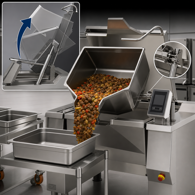 Product image #4 for Betterpan UDBRG029CV1 29 Gallon Gas Tilting Skillet Braising Pan with Programmable Controls