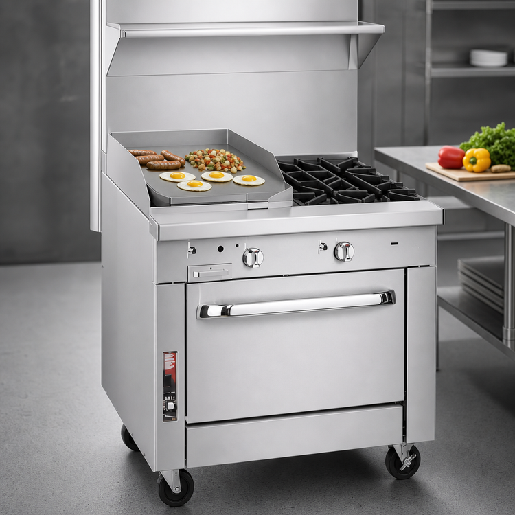 Product image #4 for Southbend Platinum 36-Inch Heavy Duty Modular Commercial Gas Range with 4 Open Burners and 12-Inch Griddle