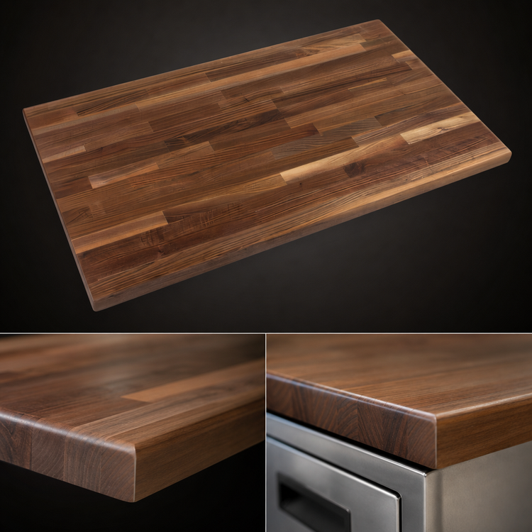 Product image #4 for Boos Block 144-Inch x 27-Inch Blended Edge-Grain American Black Walnut Kitchen Countertop, Varnique Finish