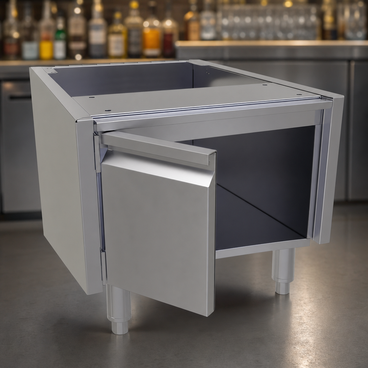Product image #4 for Glastender 18-Inch Wide Single-Door Stainless Steel Underbar Add-On Cabinet Base