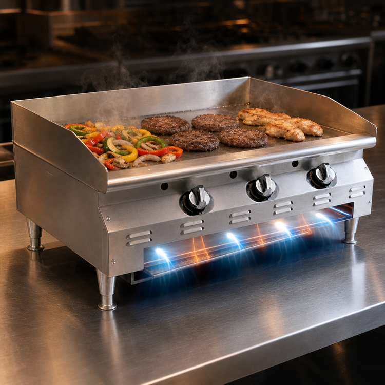 Product image #4 for RedHots Chef's Line Extra-Deep 24-Inch Countertop Manual Control LP Gas Griddle
