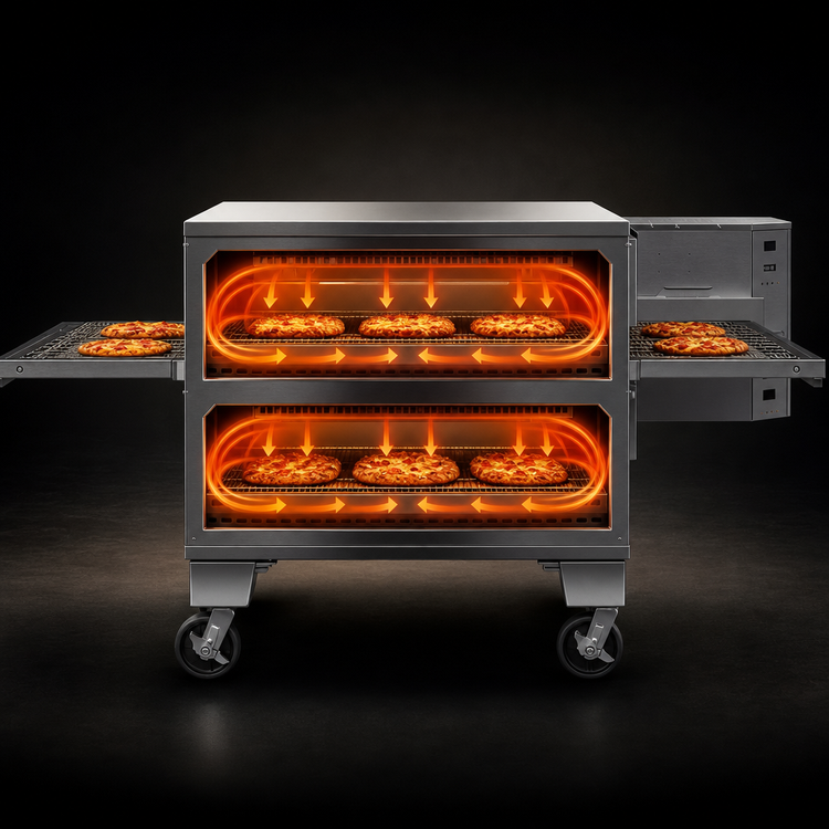Product image #4 for Lincoln Impinger 3240-2V Double-Deck Electric Conveyor Oven Package