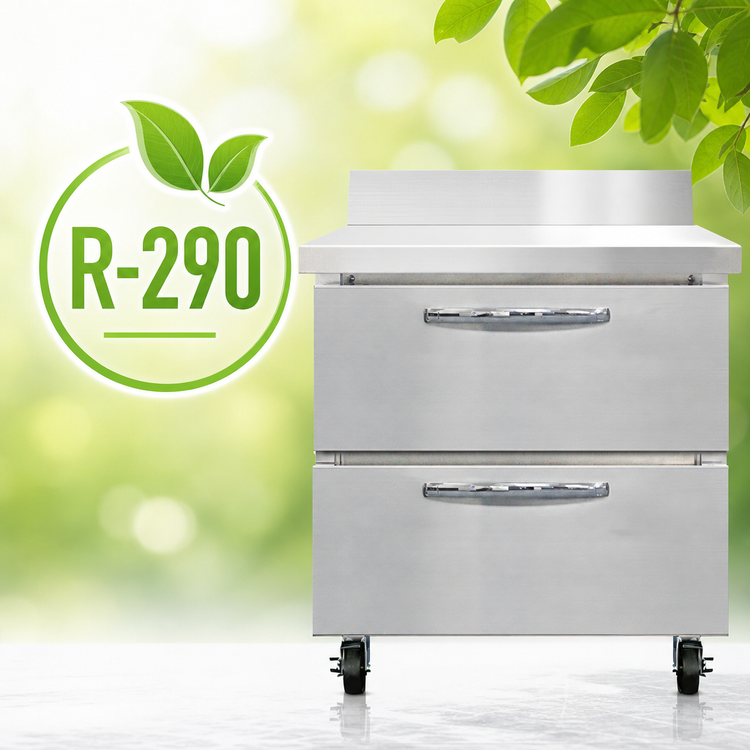 Product image #4 for Continental Refrigerator SWF32NBS-D 32" One-Section Worktop Freezer with Drawers and Backsplash