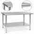 Thumbnail image #4 for Eagle Group Budget Series 84-Inch x 24-Inch Flat Top Work Table with Adjustable Undershelf and 430 Stainless Steel Top