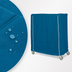 Thumbnail image #4 for Metro 60 x 21 x 74 Inch Mariner Blue Nylon Cart Cover for Queen Mary & Banquet Carts