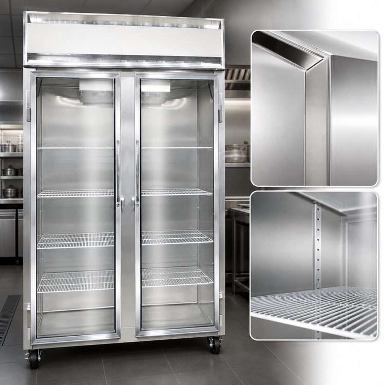 Product image #4 for Continental Refrigerator 2FSNSAGD Two-Section Display Freezer with Narrow Hinged Glass Doors