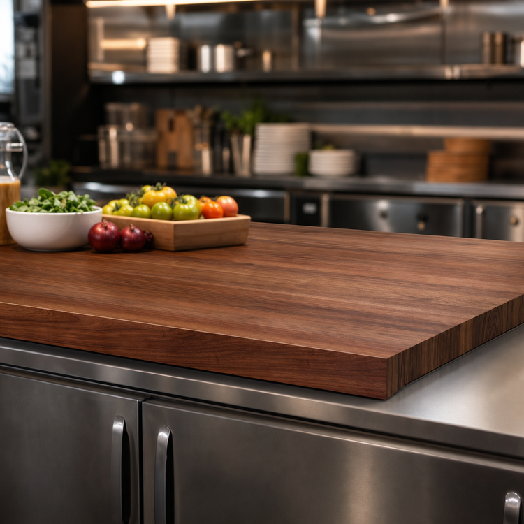 Product image #4 for Boos Block American Black Walnut Kitchen Countertop, 108 x 27 x 2-1/4 Inch, Edge Grain, Varnique Finish