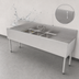 Thumbnail image #5 for Top Shelf TS Series Triple-Compartment Stainless Steel Underbar Sink Unit with Left and Right Drainboards, 72 Inch