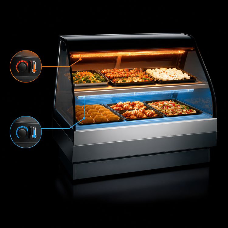 Product image #4 for Alto-Shaam Halo Heat 48-Inch Full-Service Heated Display Case with Stationary Base and Curved Glass Front