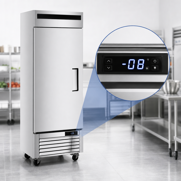 Product image #4 for Atosa 19.1 Cu. Ft. One-Section Bottom-Mount Reach-In Freezer with Left-Hinged Solid Door