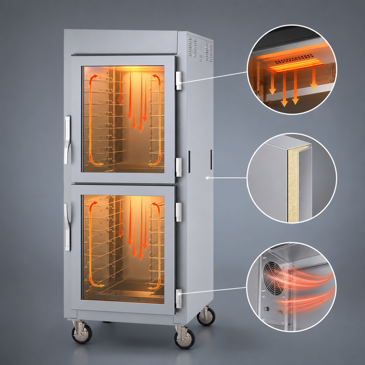 Product image #4 for Metro C5 8 Series Mobile Full-Height Pass-Thru Controlled Temperature Heated Holding Cabinet with Dutch Double Glass Doors