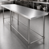 Thumbnail image #4 for Sapphire 84-Inch x 18-Inch 18-Gauge 430 Stainless Steel Work Table with Flat Top and Open Base