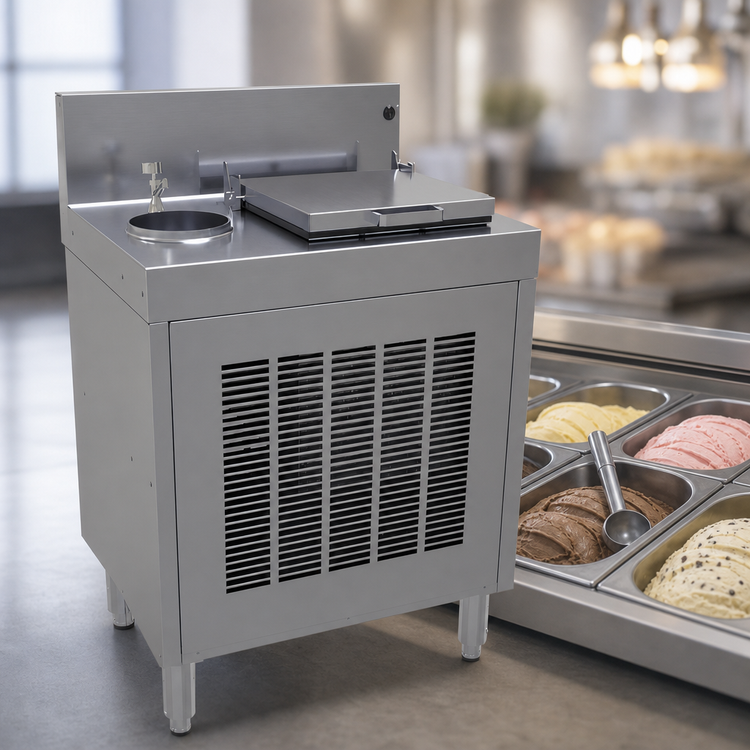 Product image #4 for Glastender 24-Inch Freestanding Underbar Self-Contained Ice Cream Dipping Cabinet with Dipper Well