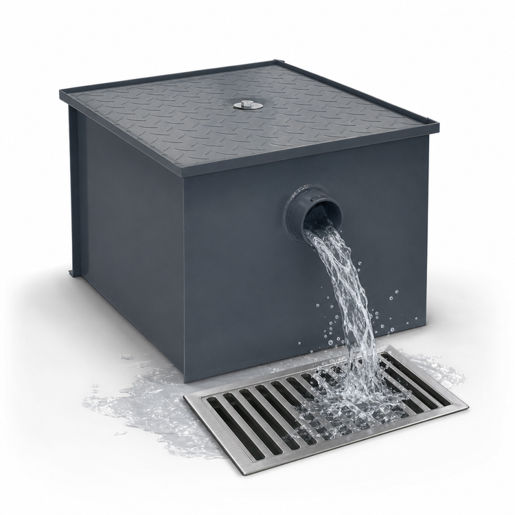 Product image #4 for John Boos GT-50 50 lb Grease Interceptor, 25 GPM, 3-Inch No-Hub Connections