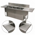 Thumbnail image #5 for BK Resources Slim-Line Four-Compartment Stainless Steel Underbar Sink with Left and Right Drainboards, 72 Inch