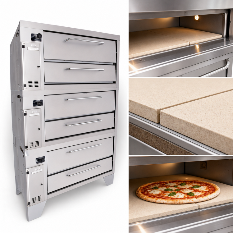 Product image #4 for Bakers Pride Super Deck Series Triple-Deck Gas Pizza Deck Oven, 36 Inch x 34-1/2 Inch Bake Deck
