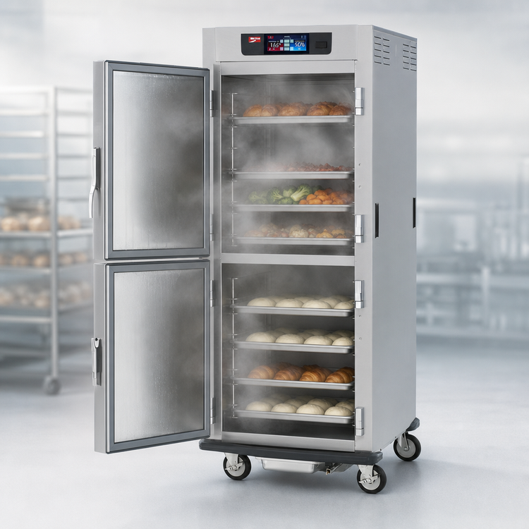 Product image #4 for Metro C5 9 Series Full-Height Mobile Controlled Humidity Heated Holding and Proofing Cabinet with Solid Dutch Doors and Universal Wire Slides