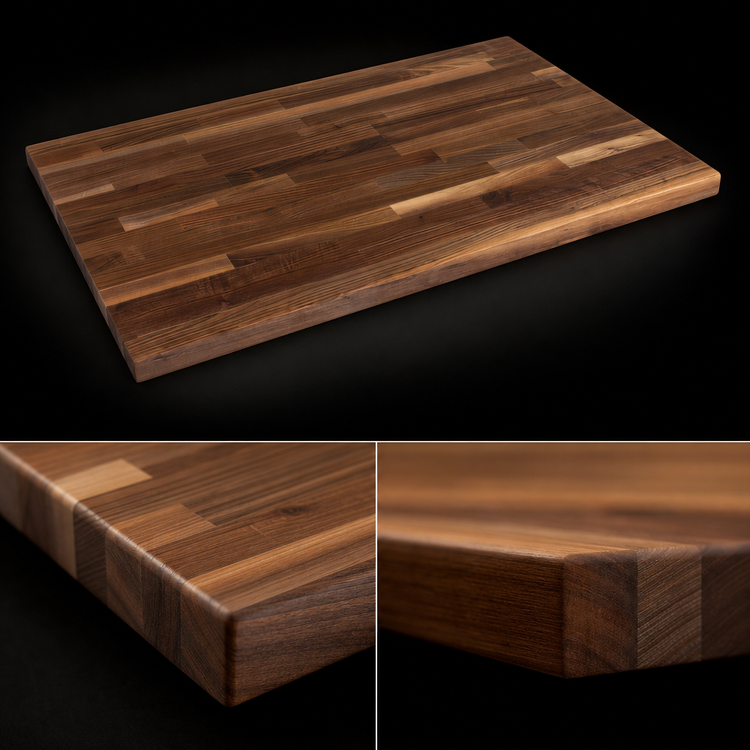 Product image #4 for Boos Block Blended Rails Edge Grain American Black Walnut Kitchen Countertop, 48 x 36 x 1-1/2 Inch, Oil Finish