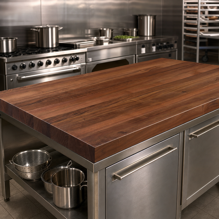 Product image #4 for John Boos Boos Block 60" x 32" x 3" Thick American Black Walnut Edge Grain Kitchen Countertop