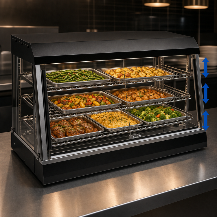 Product image #4 for Vollrath HFM-48 Countertop Self-Service Hot Food Merchandiser, Angled Illuminated Display, 48-Inch