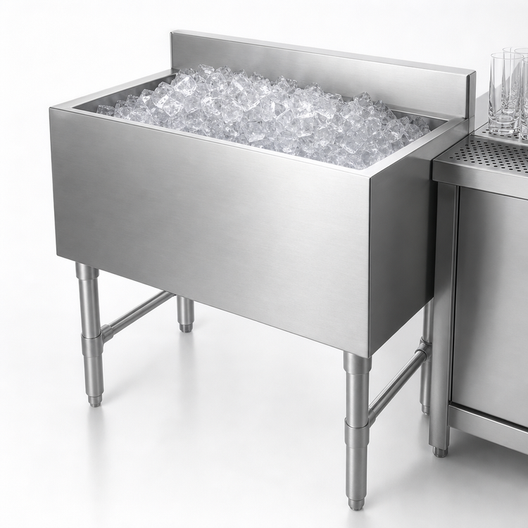 Product image #4 for 24-Inch Stainless Steel Underbar Ice Chest with 80 lb. Ice Capacity